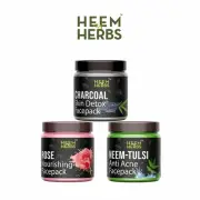 HEEM & HERBS Rose Charcoal Neem-Tulsi Face Pack 100 grams
