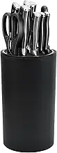 SMART PEPPER Knife Block Holder, Universal Knife Block Without Knives, Unique Double-Layer Wavy Design, Black Knife Holder for Kitchen, Space Saver Knife Storage with Scissors Slot