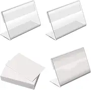 20pcs Mini Acrylic Label Holders, Display Holder Price Card Tag Label Stand Clear L Shape Price Tag Holder for Supermarket Shop Retail Store Transparent Merchandise Sign