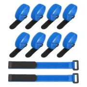 10Pcs Reusable Cable Ties 12"x0.79" Adjustable Reusable Hook & Straps Blue