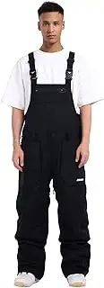 [GSOU SNOW] Men's Ski Pants Snow Bib Overalls Snowboard Waterproof Windproof Insulated Adjustable Strap Winter Warm