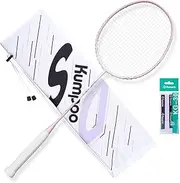KUMPOO Professional Badminton Racket Lightweight Badminton Racquet, Carbon Fiber Badminton Racket Set with Grip&Bag, Pro Badminton Racket with High Tension for Training Games Outdoor, DS Series