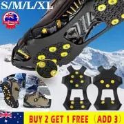 10-Stud Ice Cleats Crampons Snow Shoe Spikes- Grips Anti-Slip for Shoes Boots AU