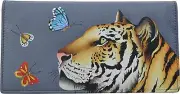 Anna by Anuschka Women's Hand Painted Leather Two-fold One Size, Royal Tiger