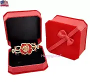 Deluxe Velvet Watch Bracelet Bangle Jewelry Gift Box Red Blue Maroon Ribbon bow