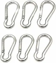 2.36 Inch Spring Snap Hook Carabiner 316 Stainless Steel Keychain Clips for Keys Swing Set Camping Fishing Hiking Traveling,6 Pcs