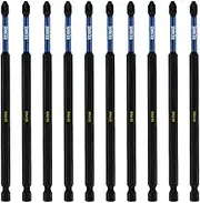 10 x Rennie Tools 150mm Long PH2 Impact Screwdriver Driver Bits Set. Magnetic Phillips No.2 Heavy Duty Impact Driver Bit Set. Extra Long PH2 Bits. Hex Shank. Cross Head. Black Oxide Coating