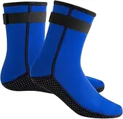 Tadill Diving Socks 3mm Neoprene Wetsuit Socks Unisex Waterproof Beach Boot Shoes Elastic Thermal Water Socks for Water Sports Dive Surfing Sailing, Blue, XXL