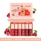6 Colors Cherry Lip Tint Stain Set, Korean Velvet Lip Gloss Lip Stain Tint Mini