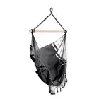 Hanging Hammock Chair Outdoor Swing Hammocks Tassel Grey Comfortable Relax -GREY