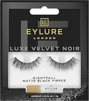 Eylure London Luxe Velvet Noir Eyelashes, Nightfall Matte Black Fibres