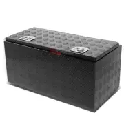 36"X18"X16" BLACK ALUMINUM REAR TRUNK BED TOOL BOX UNDERBED CARGO STORAGE W/LOCK