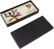 Feather Pen,Quill Pen Set Antique Exquisite 5 Replacement Nibs Feather Pen with Ink Bottle for Men Women