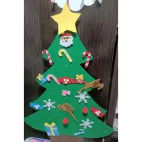 在飛比找蝦皮購物優惠-二手 魔鬼氈聖誕樹 聖誕樹DIY 自黏聖誕樹 聖誕節 聖誕樹