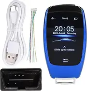Universal TK900 LCD Touch Screen Smart Key Remote Keyless Entry Start Stop Engine Button for Car Security Aluminum 2in Screen (Blue)