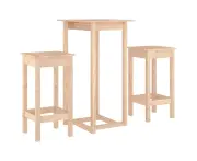 vidaXL 3 Piece Bar Set Solid Wood Pine