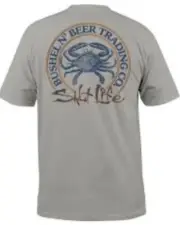 SALT LIFE Stone POCKET T-SHIRT "BUSHEL N BEER" Fish Men's Small NWT