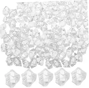 Generic 200 Pcs Decorative Clear Plastic Ice Cubes for Fish Tank and Vase Realistic Fake Ice Cubes for Home Decor Reusable Fake Ice Clear Fake Ice Rocks
