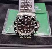 STEELDIVE Men Diver Watch 30Bar GMT Automatic NH34 Jubilee bracelet.