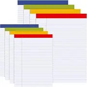 Fulmoon Lined Pads Colored Notepads Ruled Perforated 4 Pcs 5"x 8" Mini Pads and 4 Pcs 8.5 x 11 Inch Wide Ruled Notepads 50 Sheets Shopping List Note Pads for School Home College