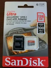 Brand New Sandisk Ultra 128GB Micro SDXC UHS-I Card with Adapter
