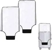 [boogift] 2 pcs Clear PVC Suitcase Cover Clear Waterproof Scratchproof PVC Suitcase Luggage Cover Protector Cover Travel Luggage Trolley Case Cover, Transparent, 26