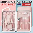 18PCS/Set Manicure Pedicure Kit Stainless Steel Nail Grooming Clippers Tools AUS