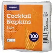 J.Burrows Cocktail Napkins 100 Pack