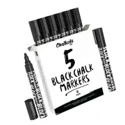 Black Chalk Markers - Liquid Dry Erase Marker Pens for Bistro, Chalkboards Si...