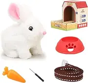 Electric Dog, Electronic Interactive Pet, Electronic Interactive Walking Barking Tail Wagging Animals Dog with Rope for Kids, Toddler