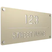 ProtectorAl 580 x 280mm Paperbark Aluminium Cut Through Custom House Sign