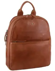[PIERRE CARDIN] Rustic Leather Business Backpack in Tan