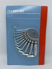 Hex Allen Key Set Metric Steel Tools 1.5mm-8mm 10pcs Holder