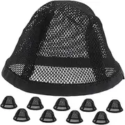FOMIYES 10pcs Black Stretchable Mesh Hair Cap for Women and Men Comfortable Crochet Hair Accessories for Sleeping Weaving and Styling Extensions Easy User Friendly Installation