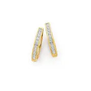 9ct Gold Diamond Huggie Earrings