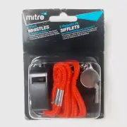 Mitre Coach Signal Referee Loud Whistle Survival Safety School Sport 2Pk