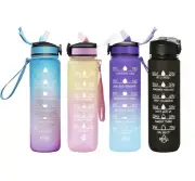 Improve Casual Sports Motivational Drink Water Bottle Time Marker 32 Oz BPA Free