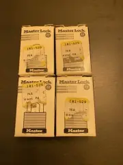 (4) Master Lock 7KA, Mini Padlock W/2 Keys, Brand New In Original Box, Key #P292