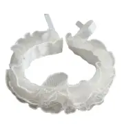 Women Mesh Layering Ruffled False Collar Ribbon Ties Detachable Chokers Shawl