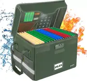Fireproof Document Storage Box with Lock, Portable File Organizer, Green