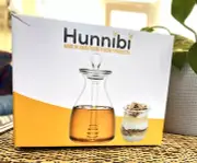 Handmade Glass Honey Jar with Dipper, Honey Pot by Hunnibi