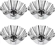 12 Pcs Egg Tart - Aluminum Lined Mould Tin Baking Tool Cupcake Cake Cookie Molds Baking Cups Stainless Steel Tart Pans Mini Tart Mold Aluminum Molds for Baking Cookie (Bigger)