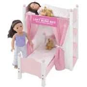 18-inch Doll Loft Bunk Bed, Beds | Baby Doll Bunkbed with Storage Shelves, Be...
