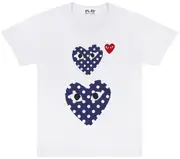[COMME des GARCONS PLAY] Polka Hearts With Red Emblem Tee Women