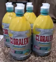 Cloralen Platinum LEMON FRESH Bleach Liquid Gel 4 Bottles Laundry Floors Sinks