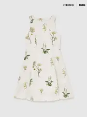 Reiss Ivory Elise 13-14 yrs Reiss | NYBG Linen Floral Flared Dress (F04058) | $225
