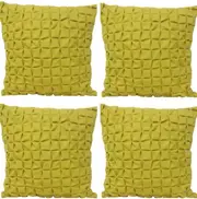 Pack of 4 Flux Mustard Yellow 3D Textured 45cm x 45cm Cushion Covers