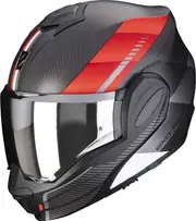 Scorpion EXO-Tech Evo Carbon Genus, modular helmet , color: Matt Black/Grey/Red , size: M