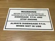 Massey Ferguson Main PTO Warning Decal for 130,135,148,165.175,185 etc