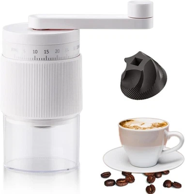 Portable Mini Manual Coffee Grinder with Ceramic Conical Burr, 35 Adjustable Set